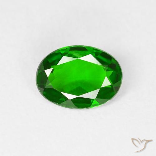 0.70ct Naturel Vert foncé Diopside Chrome, ovale, VS, Photo A
