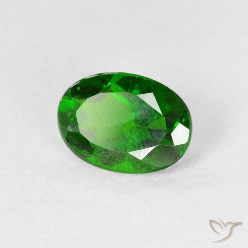 Diopside Chrome Vert forêt clair naturelle ovale, 0.90 ct, VS