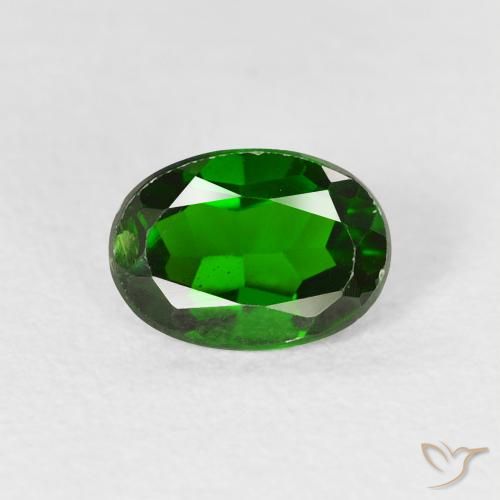 0.96ct Naturel Vert forêt clair Diopside Chrome, ovale, VS