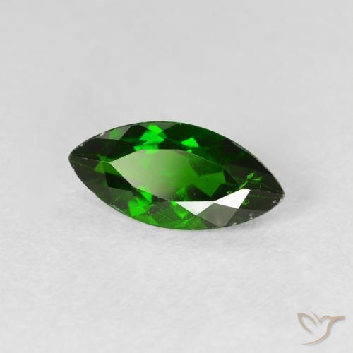 Diopside Chrome Medium Dark-Green naturelle Marquise, 1.13 ct, VS-SI