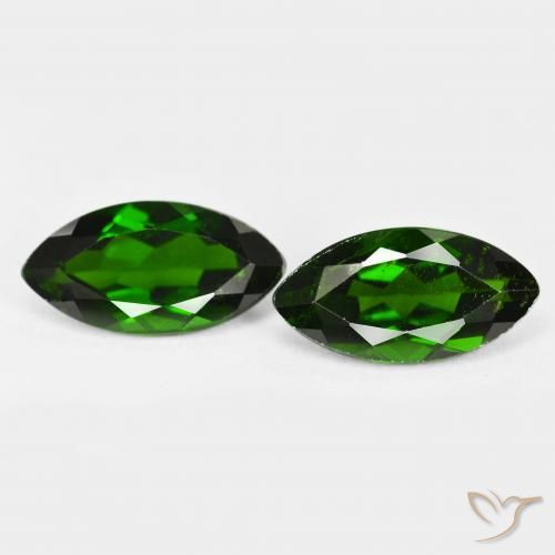 2.72ctw Naturel Vert foncé Diopside Chrome, Marquise, VS