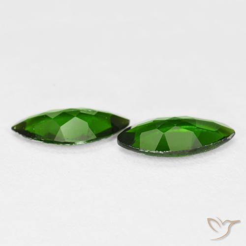 Shop natural 1.67ct Medium Dark-Green Diopside Chrome gems, Marquise, from Russie at GemSelect. In stock, global shipping!