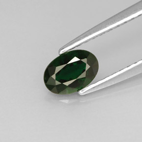 Tourmaline de chrome vert naturelle coupe ovale, 0,41 ct, VS