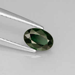 Tourmaline de chrome vert naturelle coupe ovale, 0,41 ct, VS