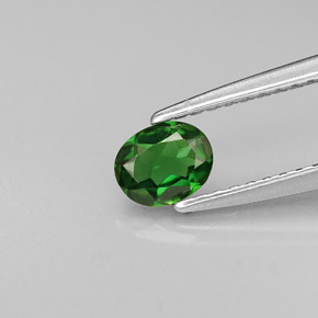Tourmaline de chrome vert naturelle coupe ovale, 0,30 ct, VVS-VS