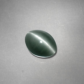 Oeil de Chat Chrysobéryl Vert naturelle Coupe ovale, 1.24 ct, Opaque