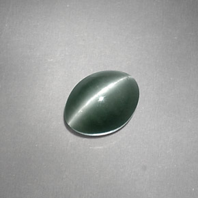Oeil de Chat Chrysobéryl Vert naturelle Coupe ovale, 1.24 ct, Opaque