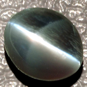 Chrysoberyl cat's eye vert naturelle coupe ovale, 1,43 ct, translucide