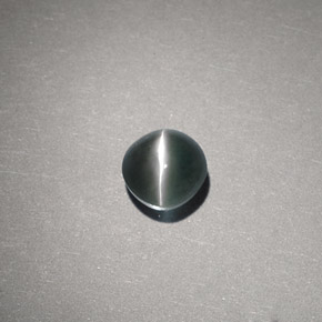 Chrysoberyl cat's eye vert naturelle coupe roude, 0,65 ct, translucide