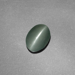 Chrysoberyl cat's eye vert naturelle coupe ovale, 0,76 ct, opaque