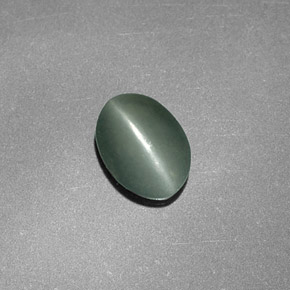 Chrysoberyl cat's eye vert naturelle coupe ovale, 0,76 ct, opaque