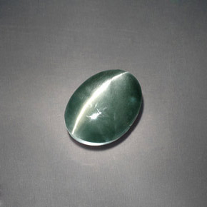 Chrysoberyl cat's eye vert naturelle coupe ovale, 3,05 ct, opaque