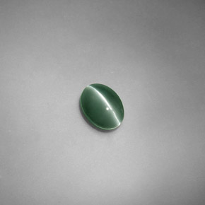 Chrysoberyl cat's eye vert naturelle coupe ovale, 0,71 ct, translucide