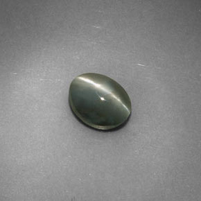 Chrysoberyl cat's eye vert naturelle coupe ovale, 0,98 ct, opaque