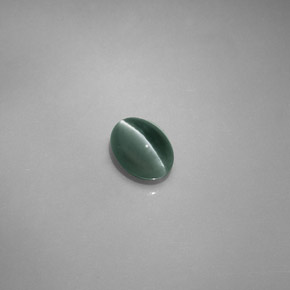 Oeil de Chat Chrysobéryl Vert naturelle Coupe ovale, 0.76 ct, Translucide