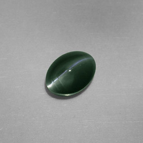 Chrysoberyl cat's eye vert naturelle coupe ovale, 0,77 ct, opaque
