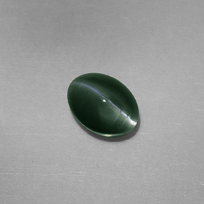 Chrysoberyl cat's eye vert naturelle coupe ovale, 0,77 ct, opaque