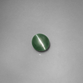 Chrysoberyl cat's eye vert naturelle coupe ovale, 0,79 ct, translucide