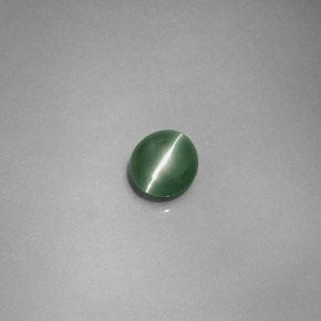Chrysoberyl cat's eye vert naturelle coupe ovale, 0,79 ct, translucide