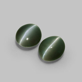 Achetez naturel ct vert chrysoberyl cat's eye gems, coupe ovale, en provenance inde chez gemselect. en stock, livraison internationale!