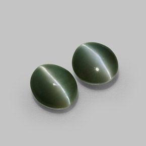 Achetez naturel ct vert chrysoberyl cat's eye gems, coupe ovale, en provenance inde chez gemselect. en stock, livraison internationale!
