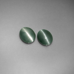 Achetez naturel ct vert chrysoberyl cat's eye gems, coupe ovale, en provenance inde chez gemselect. en stock, livraison internationale!