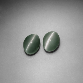Achetez naturel ct vert chrysoberyl cat's eye gems, coupe ovale, en provenance inde chez gemselect. en stock, livraison internationale!