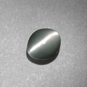 Oeil de Chat Chrysobéryl Vert naturelle Coupe ovale, 0.88 ct, Opaque