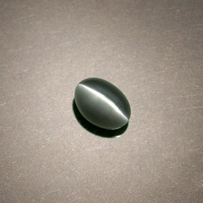 Chrysoberyl cat's eye vert naturelle coupe ovale, 0,75 ct, opaque