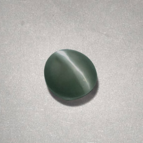 Chrysoberyl cat's eye vert naturelle coupe ovale, 0,73 ct, opaque
