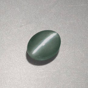 Chrysoberyl cat's eye vert naturelle coupe ovale, 0,83 ct, opaque