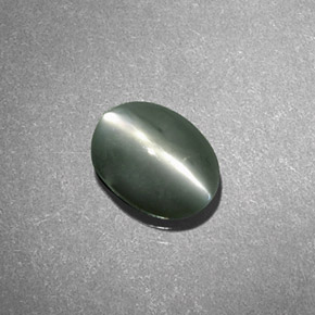 Oeil de Chat Chrysobéryl Vert naturelle Coupe ovale, 0.69 ct, Opaque