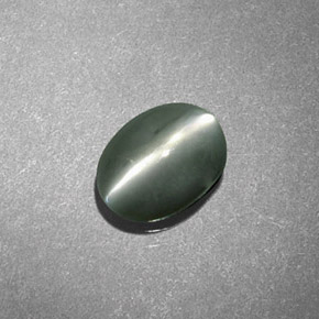 Oeil de Chat Chrysobéryl Vert naturelle Coupe ovale, 0.69 ct, Opaque