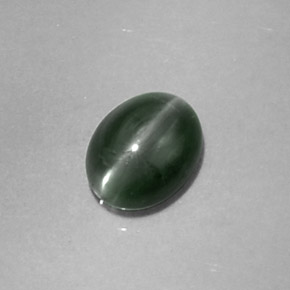 Chrysobéryl œil de chat vert naturelle transparent, 0,80 ct, transparent / translucide