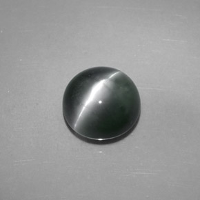 Chrysoberyl cat's eye vert naturelle coupe roude, 4,08 ct, opaque