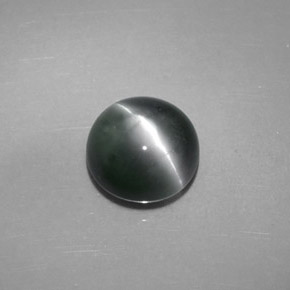 Chrysoberyl cat's eye vert naturelle coupe roude, 4,08 ct, opaque