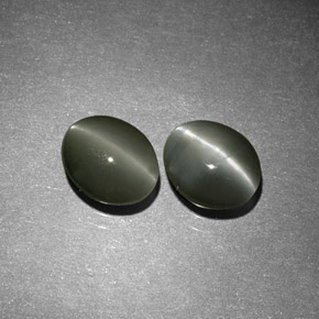 Achetez naturel ct vert chrysoberyl cat's eye gems, coupe ovale, en provenance inde chez gemselect. en stock, livraison internationale!
