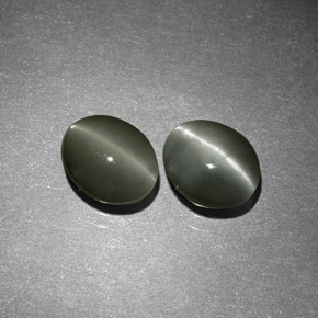 Achetez naturel ct vert chrysoberyl cat's eye gems, coupe ovale, en provenance inde chez gemselect. en stock, livraison internationale!