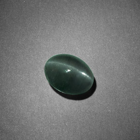 Chrysoberyl cat's eye vert naturelle coupe ovale, 1,26 ct, opaque