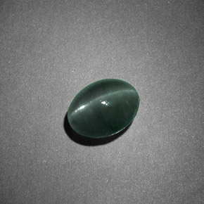 Chrysoberyl cat's eye vert naturelle coupe ovale, 1,26 ct, opaque
