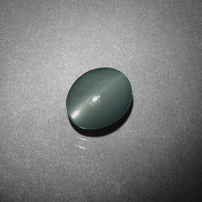 Chrysoberyl cat's eye vert naturelle coupe ovale, 0,98 ct, opaque