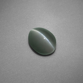 Oeil de Chat Chrysobéryl Vert naturelle Coupe ovale, 0.70 ct, Translucide