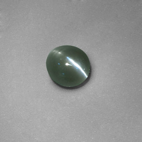 Chrysoberyl cat's eye vert naturelle coupe ovale, 0,71 ct, translucide