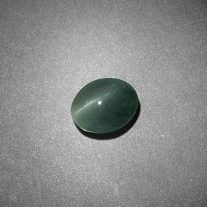 Chrysoberyl cat's eye vert naturelle coupe ovale, 0,68 ct, opaque