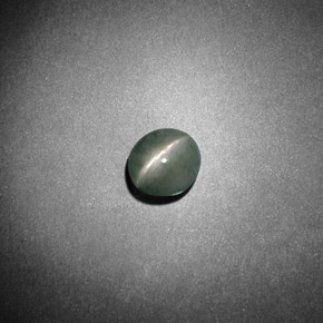 Chrysoberyl cat's eye vert naturelle coupe ovale, 0,79 ct, opaque