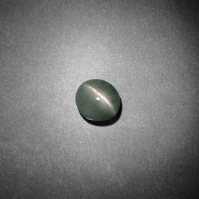 Chrysoberyl cat's eye vert naturelle coupe ovale, 0,79 ct, opaque