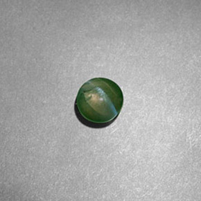 Chrysoberyl cat's eye vert naturelle coupe roude, 0,60 ct, translucide