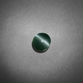 Oeil de Chat Chrysobéryl Vert naturelle Coupe roude, 0.66 ct, Translucide