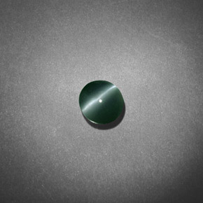 Oeil de Chat Chrysobéryl Vert naturelle Coupe roude, 0.66 ct, Translucide