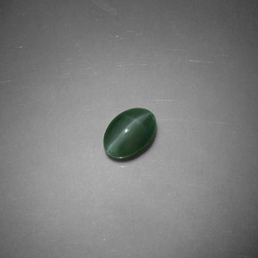 Chrysoberyl cat's eye vert naturelle coupe ovale, 0,47 ct, translucide